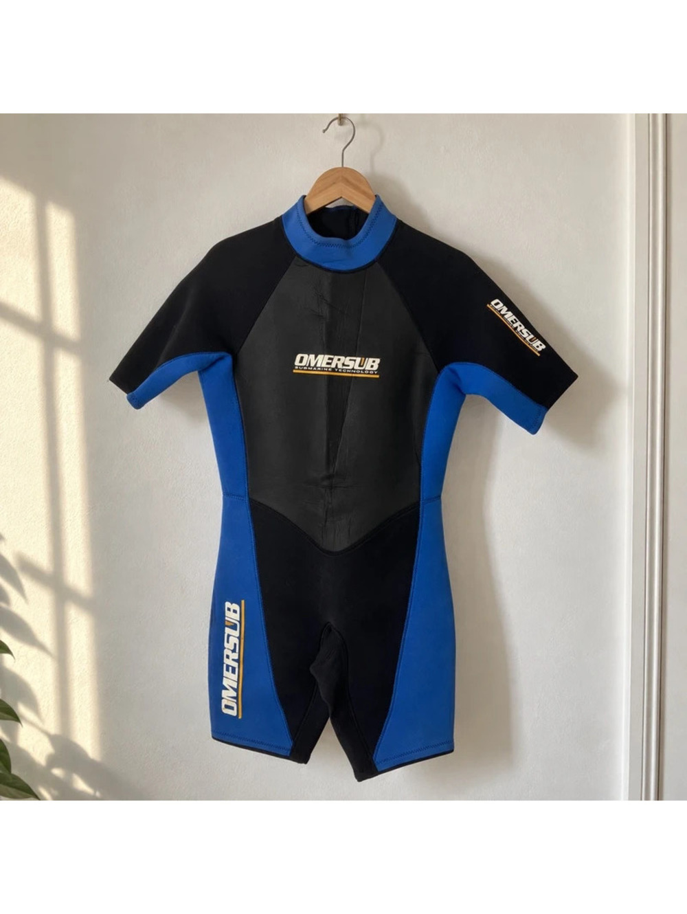 OMER Omersub 3mm Shorty Wetsuit Size 5 Blue Black Diving Spearfishing